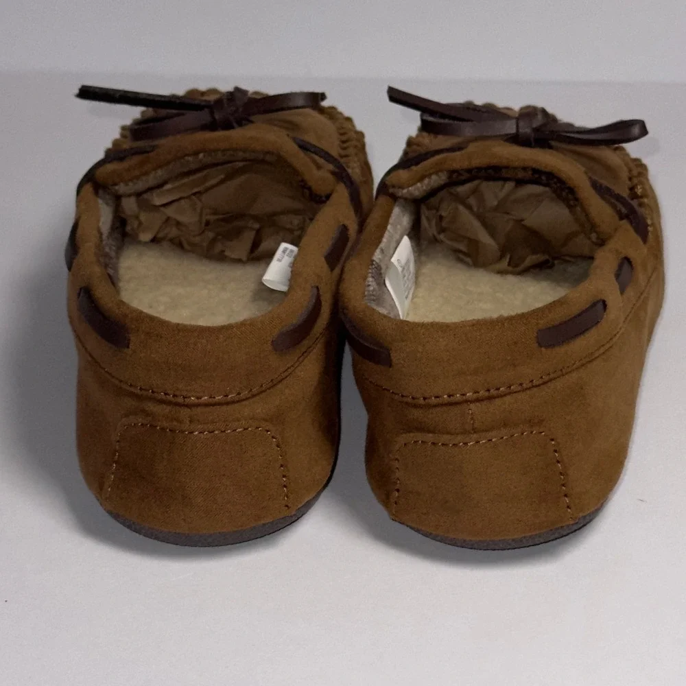 Cat & Jack Boys Dark‎ Chestnut Lionel Moccasin Slippers Size 1